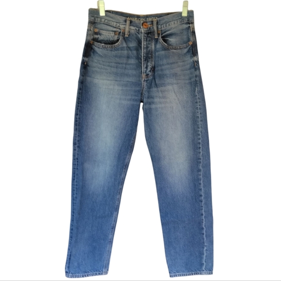 American Eagle Medium Wash 90's Boyfriend Jeans‎ Button Fly Cotton Size 2 - Picture 3 of 9